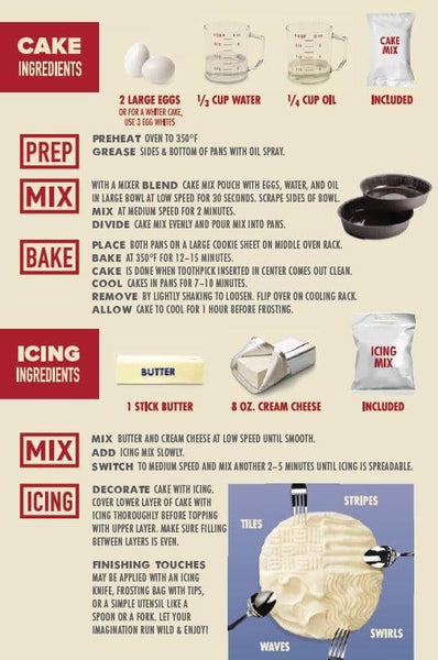 White Cake Mix Kit with Cream Cheese Icing Mix